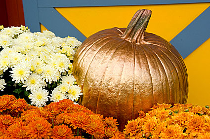 Spray painted pumpkin